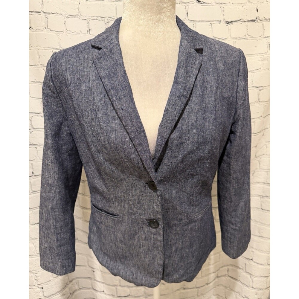 Banana Republic Women’s Linen Shrunken Blazer - Size 8- Chambray Blue